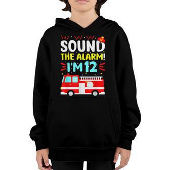 Fire Truck 12 Year Old Firefighter 12Th Birthday Boy Kids Youth Hoodie - Thegiftio UK