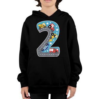 Fire Truck 2Nd Birthday Boy 2 Year Old Firefighter V6 Youth Hoodie - Thegiftio UK