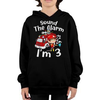 Fire Truck 3 Year Old Firefighter 3Rd Birthday Boy Toddler V4 Youth Hoodie - Thegiftio UK