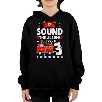 Fire Truck 3Rd Birthday Boy Toddler Firefighter 3 Youth Hoodie - Thegiftio UK