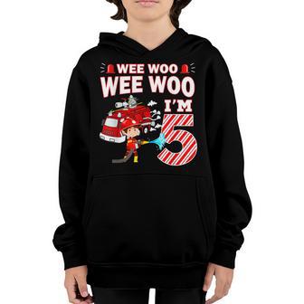 Fire Truck 5 Year Old Firefighter 5Th Birthday Boy Toddler V4 Youth Hoodie - Thegiftio UK