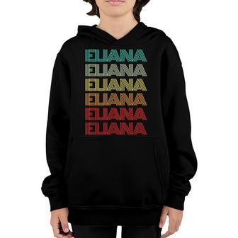 First Name Eliana Girl Retro Personalized Groovy 60S Youth Hoodie - Thegiftio UK