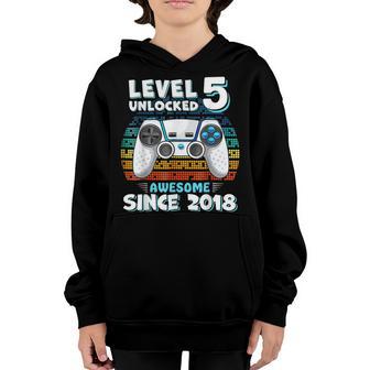 Five 5Yr Bday Son Boy Funny Gamer 5Th 5 Years Old Birthday Youth Hoodie - Thegiftio UK