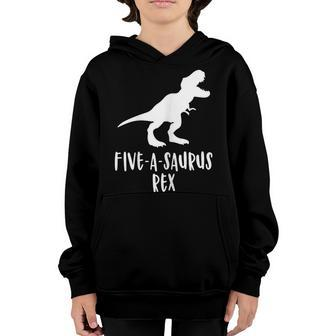 Fiveasaurus Birthday Shirt For 5 Old Boy Girl Kids Five Year Youth Hoodie | Mazezy
