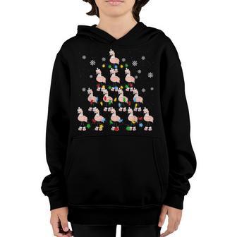 Flamingo Christmas Tree Ornament Decor Funny Xmas For Girls V2 Youth Hoodie - Thegiftio UK