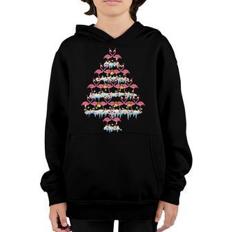 Flamingo Christmas Tree Ornament Decor Funny Xmas For Girls V3 Youth Hoodie - Thegiftio UK