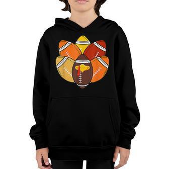 Football Player Turkey Funny Thanksgiving 2022 Boys Girls Youth Hoodie - Thegiftio UK