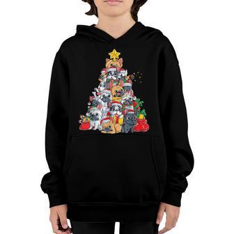 French Bulldog Christmas Tree Dog Santa Xmas Boys Dogmas Youth Hoodie - Thegiftio UK