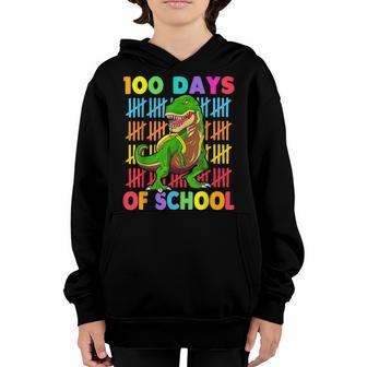Funny 100 Days Of School 100Th Day Of School Dino V2 Youth Hoodie - Thegiftio UK