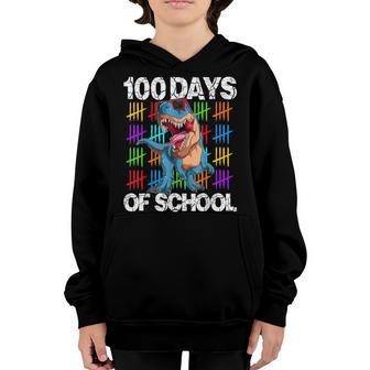 Funny 100 Days Of School 100Th Day Of School Dino V3 Youth Hoodie - Thegiftio UK
