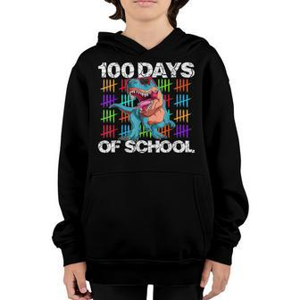 Funny 100 Days Of School 100Th Day Of School Dino  Youth Hoodie