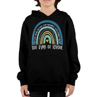 Funny 100Th Day Of School Teacher 100 Days Smarter Rainbow Youth Hoodie - Thegiftio UK