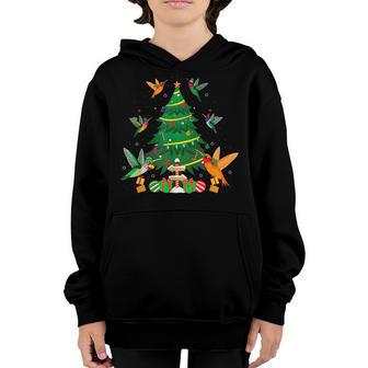 Funny Birds Christmas Tree Snowflakes Bird Lovers Girl Boy Youth Hoodie - Thegiftio UK