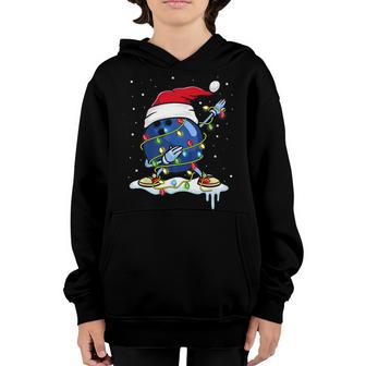 Funny Bowling Christmas Lights Santa Hat Men Women Kids Youth Hoodie - Thegiftio UK