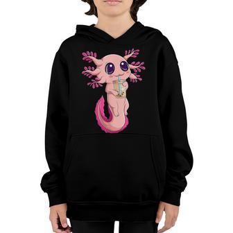 Funny Bubble Boba Tea For Women Girls Cute Kawaii Axolotl Youth Hoodie - Thegiftio UK