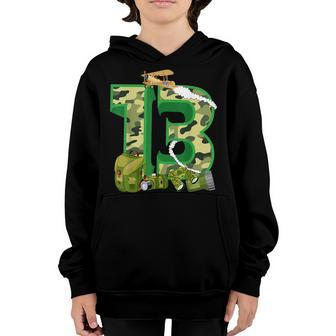 Funny Camouflage 13Th Birthday Gift For Boys Girls Cool Army Youth Hoodie - Seseable