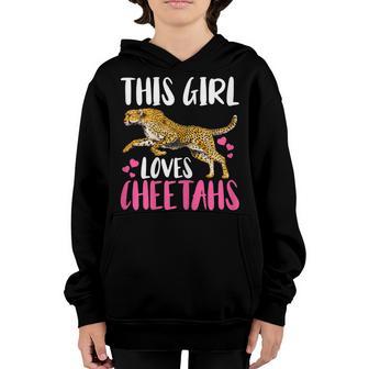Funny Cheetah This Girl Loves Cheetahs Wild Animal Kids Youth Hoodie - Thegiftio UK
