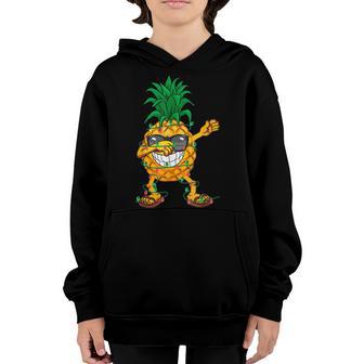 Funny Christmas Dabbing Pineapple Lights Sunglasses Men Boys V2 Youth Hoodie - Thegiftio UK