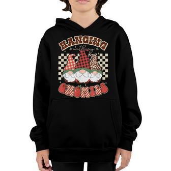 Funny Christmas Gnome Hanging With My Gnomies Men Women Kids V22 Youth Hoodie - Thegiftio UK