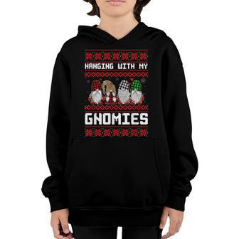 Funny Christmas Gnome Hanging With My Gnomies Men Women Kids V8 Youth Hoodie - Thegiftio UK