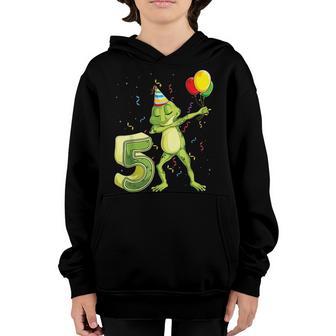 Funny Dab Frog Fifth 5Th Birthday Five 5 Years Old Bday Kids Youth Hoodie - Thegiftio UK