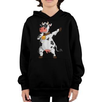 Funny Dabbing Cow Lover Farming Cow Girl Women Boy Men Kids Youth Hoodie - Thegiftio UK