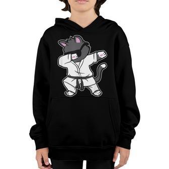Funny Dabbing Karate Cat For Karate Girls Youth Hoodie - Thegiftio UK