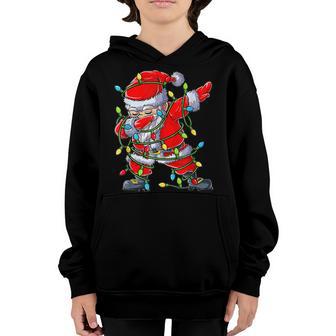Funny Dabbing Santa Christmas Tree Lights Xmas Boys Kids Dab V2 Youth Hoodie - Thegiftio UK