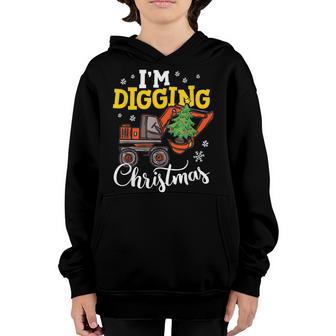 Funny Digging Christmas Excavator Boy Kids Toddler Gift Youth Hoodie - Thegiftio UK