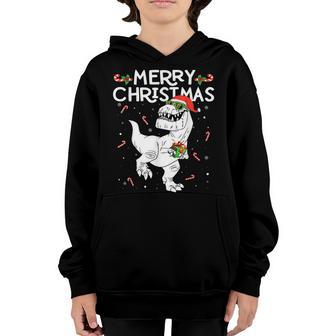 Funny Dinosaur T Rex Merry Christmas Xmas Boys Kid Men Gifts Youth Hoodie - Thegiftio UK