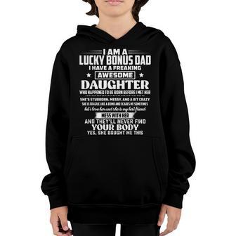 Funny Fathers Day Bonus Dad Gift From Daughter Son Wife Kids V2 Youth Hoodie - Thegiftio UK