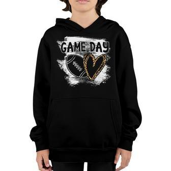 Funny Football Player Mom Leopard Cheetah Game Day Football V2 Youth Hoodie - Thegiftio UK