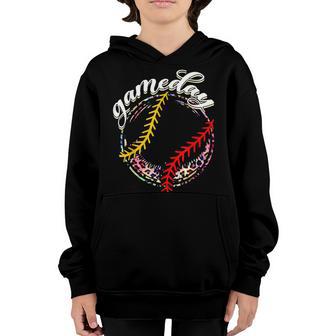 Funny Football Player Mom Leopard Cheetah Game Day Football Youth Hoodie - Thegiftio UK
