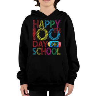 Funny Gifts Teacher Student Kids Happy 100 Days Of School Youth Hoodie - Thegiftio UK