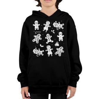 Funny Gingerbread Face Christmas Gifts For Boy Girl And Kids Youth Hoodie - Thegiftio UK