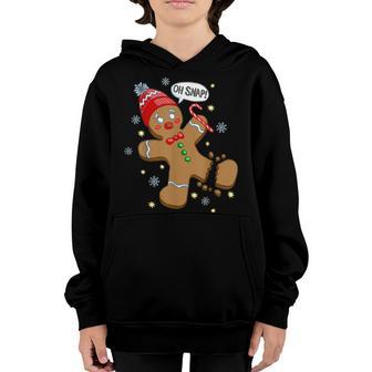 Funny Gingerbread Man Oh Snap Christmas Xmas Boys Youth Hoodie - Thegiftio UK