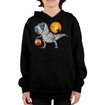 Funny Halloween Boys Men Dinosaur T Rex Mummy Pumpkin Kids Youth Hoodie - Thegiftio UK