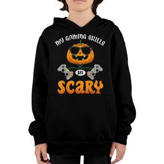 Funny Halloween Gaming Skills Gamer Girl Kids Boys Halloween Youth Hoodie - Thegiftio UK