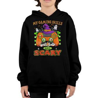 Funny Halloween Gaming Skills Gamer Girls Or Boys Halloween V2 Youth Hoodie - Thegiftio UK