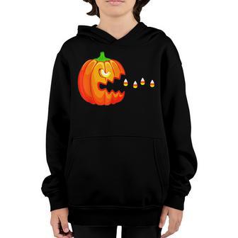 Funny Halloween Pumpkin Eating Candy Corn Boys Kids Girls Youth Hoodie - Thegiftio UK