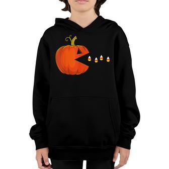 Funny Halloween Pumpkin Eating Candy Corn Men Women Kids Youth Hoodie - Thegiftio UK