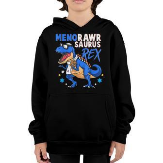 Funny Hanukkah Jewish Dinosaur Hanukkah Boys Kids T Rex Youth Hoodie - Thegiftio UK
