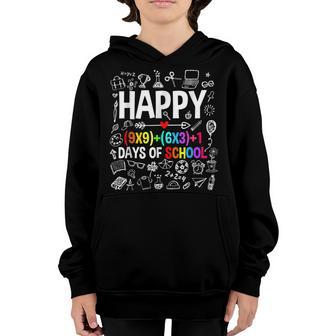 Funny Happy 100 Days Of School Math Teacher Girl Boy Youth Hoodie - Thegiftio UK