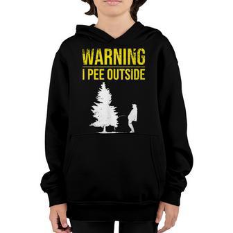 Funny I Pee Outside Gift For Camping Boys Ns Kids Camper Youth Hoodie - Thegiftio UK