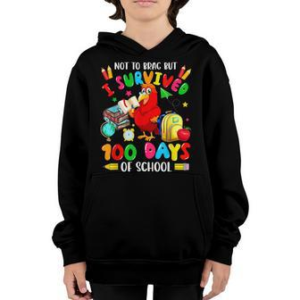 Funny I Survived 100 Days Of School Funny Parrot Student Youth Hoodie - Seseable