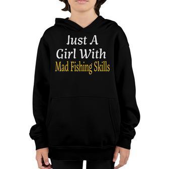 Funny Just A Girl With Mad Fishing Skills Ns Youth Women Youth Hoodie - Thegiftio UK
