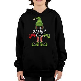 Funny Matching Family Christmas Pajama The Console Gamer Elf Youth Hoodie - Thegiftio UK