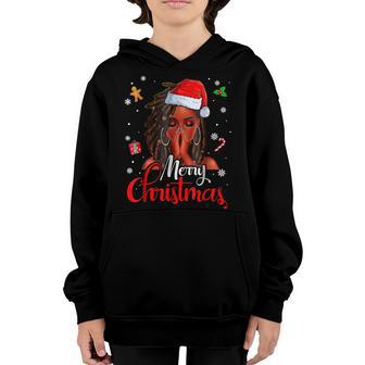 Funny Melanin Christmas Black African Girl American Xmas Youth Hoodie - Thegiftio UK