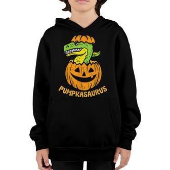 Funny Pumpkasaurus Pumpkin Dino Toddler Halloween Boys Kids Youth Hoodie - Thegiftio UK