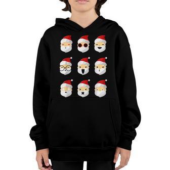 Funny Santa Face Christmas Pajama Holiday For Men Women Kids Youth Hoodie - Thegiftio UK